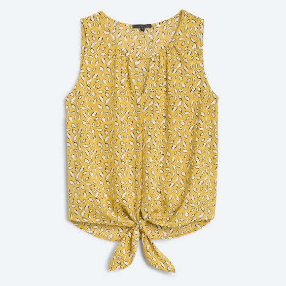 West Kei Tops - Casiya Tie Front Sleeveless Blouse